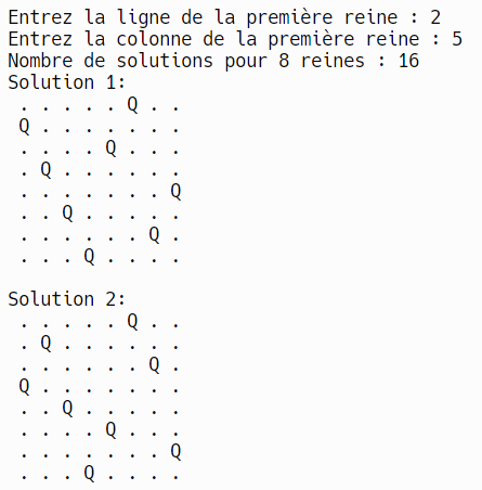 Screenshot des résultats