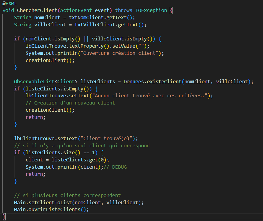 Extrait du programme
