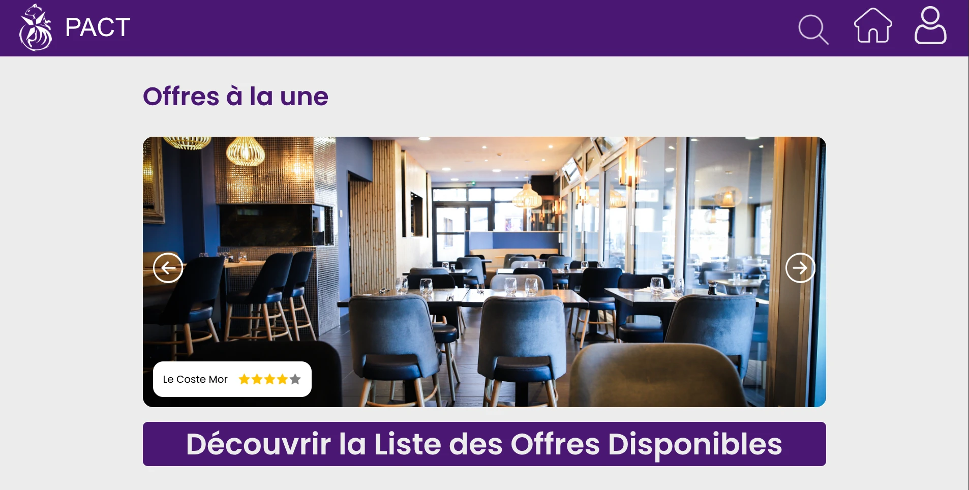 Extrait de la page d'acceuil