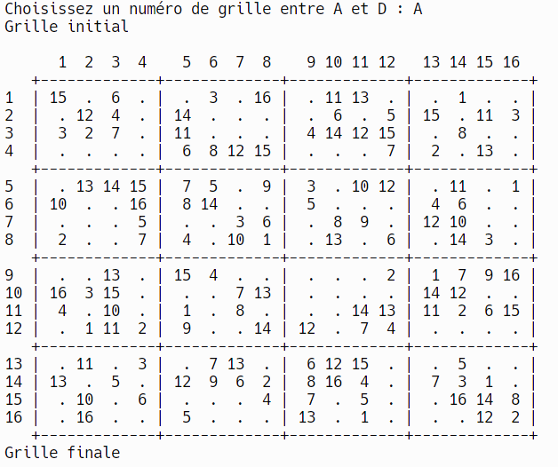 Screenshot des résultats